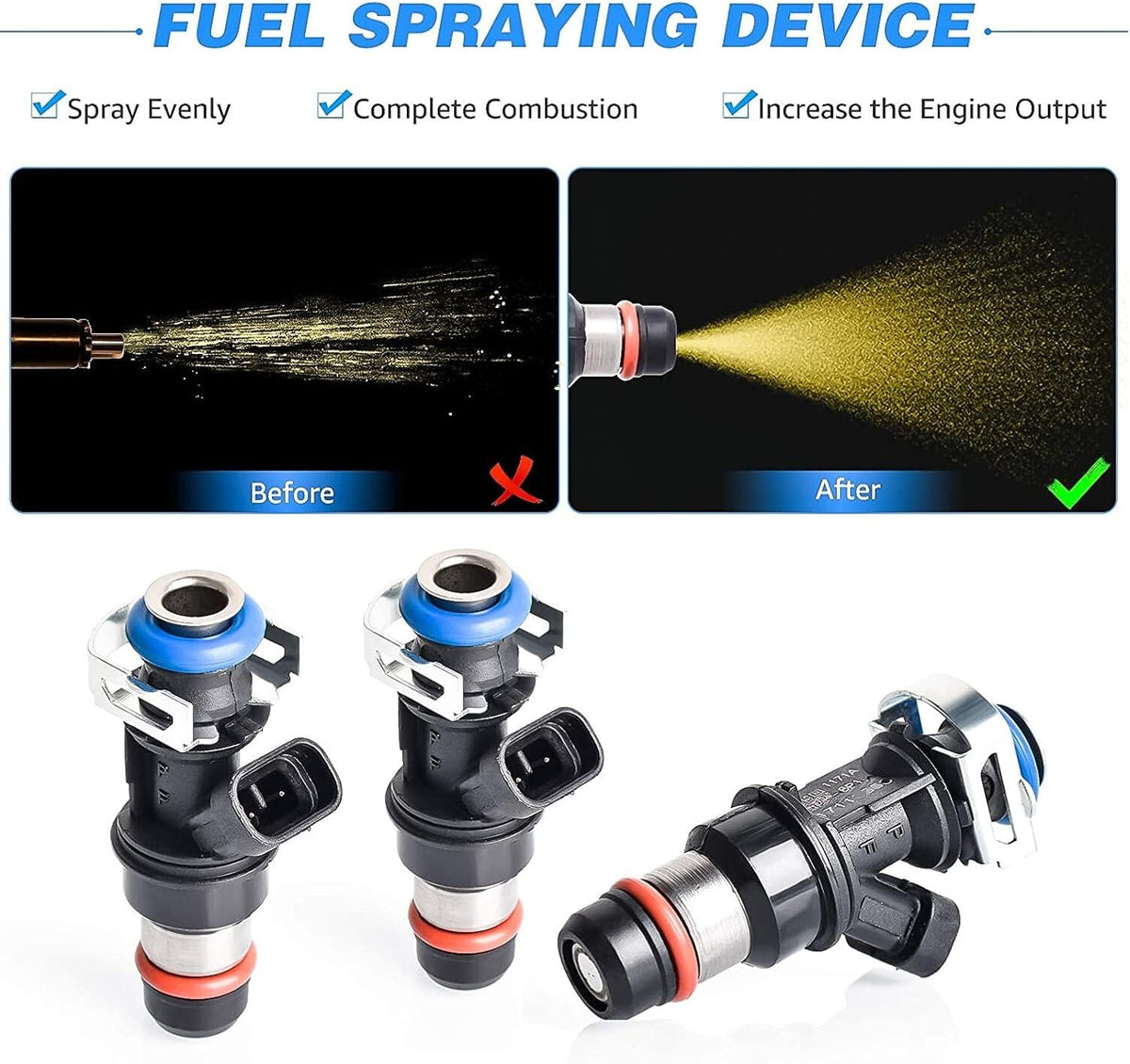 ya 10 9.16 baidi 8X Upgrade Fuel Injector 25317628 for Chevy for Silverado for GMC 4.8 5.3 6.0L Accessory