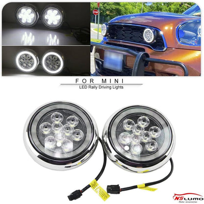 ya 7 8.24 baidi DRL Halo LED Chrome Rally Fog Light for 17-22 for Mini Country for MAN F60