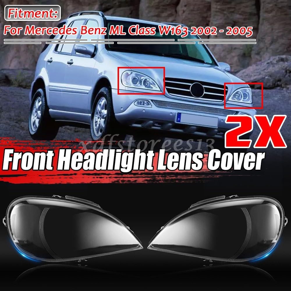 ya 6 8.24 baidi Headlight Lampsahde Lens Cover for Mercedes-Benz W163 ML320 ML350 ML500 02-05