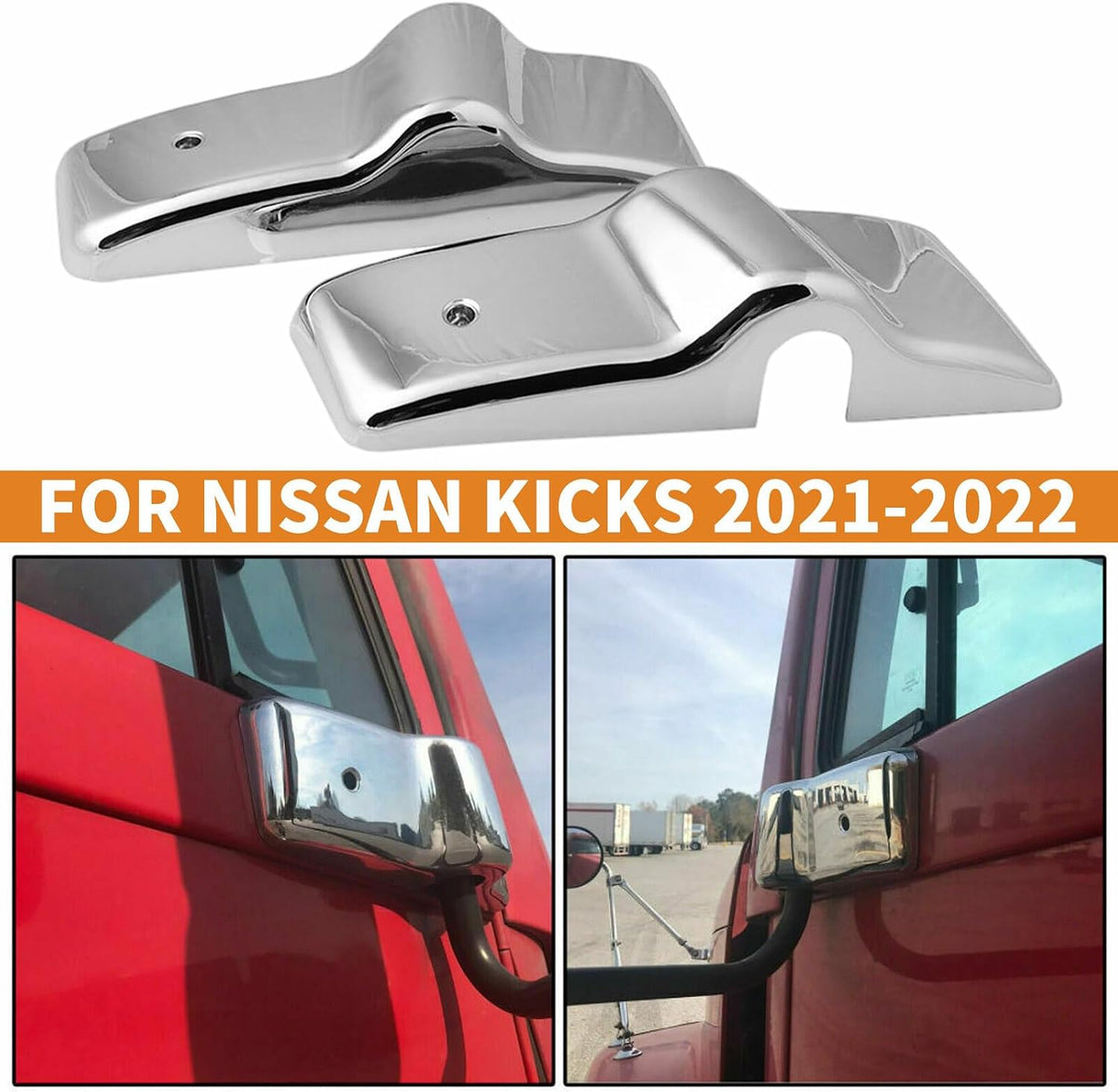 ya 11 9.14 baidi2-Pack for Freightliner Columbia Century L+R Side Chrome Door Mirror Cover Bracket -