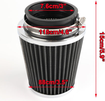 ya 23 10.7 baidi Silver 3 Universal Car Cold Air Intake Cone Pod Filter Tapered High Perfor for MAN ce