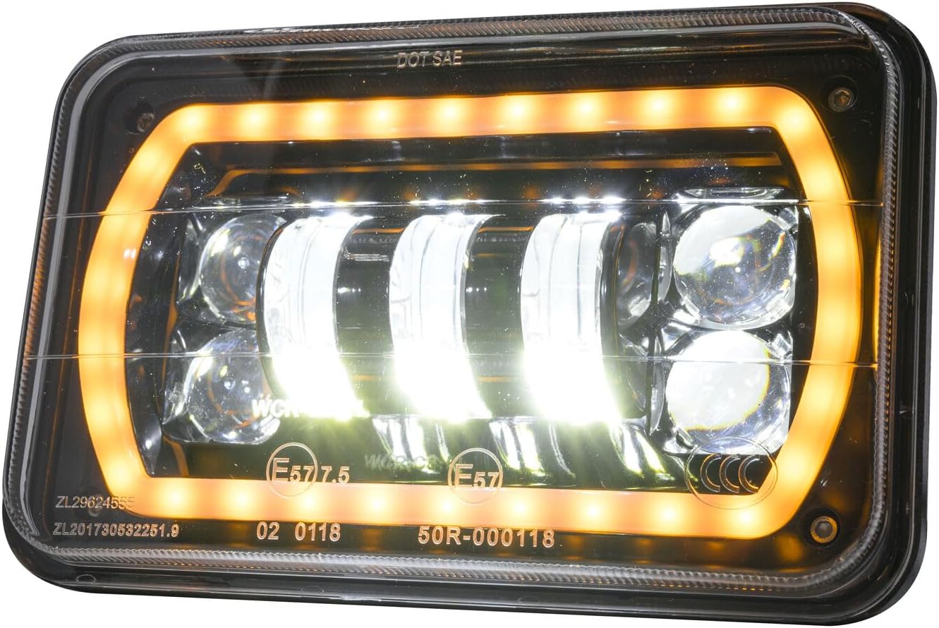 ya 7 8.24 baidi 4x6 inch LED Driving High/Low Beam DRL Turn Signal Light for Cadillac Eldorado Seville 
