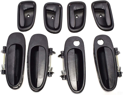 ya 5 8.10 New Door Handle Black Outside Black Inside Kit 8 Pieces Set for Toyota for Corolla Prizm