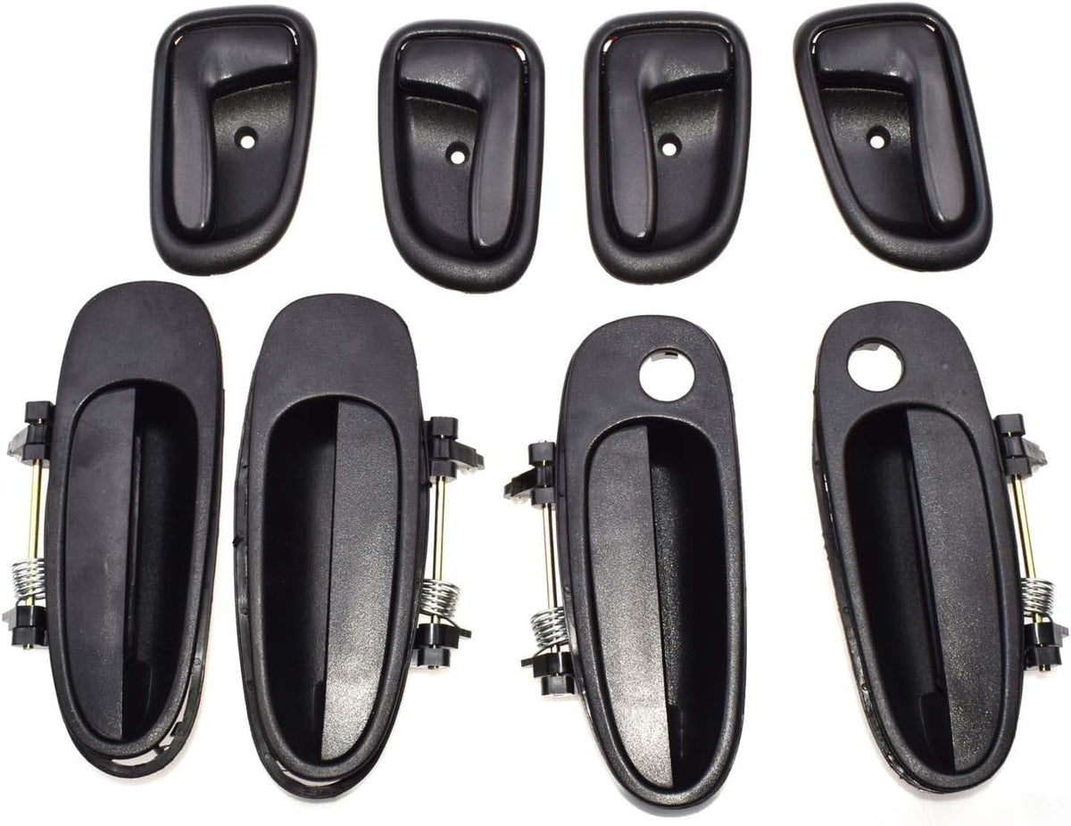 ya 10 9.16 baidi New Door Handle Black Outside Black Inside Kit 8 Pieces Set for Toyota for Corolla Prizm-