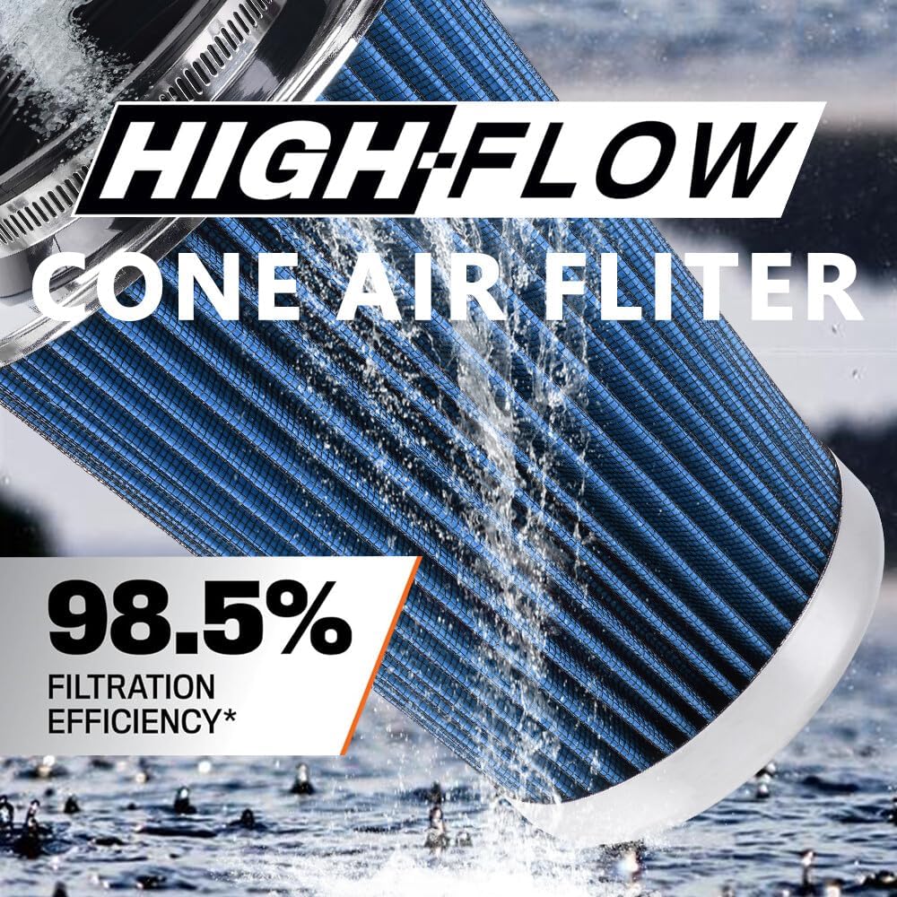 ya 13 9.15 baidi High Flow Per for MAN ce Cold Air Intake Air Filter 3, 3.5, 4 Inlet, 9 Tall