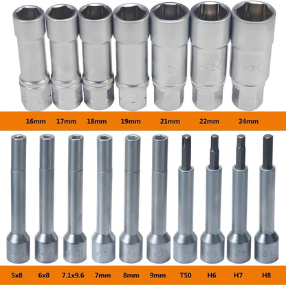 ya 4 8.14 18-Piece Steering Hub Suspension Shock Absorber Strut Nut Removal Tool Socket Set