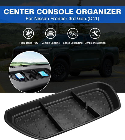 ya 5 8.10 Fits 2022-2024 for Nissan Frontier PVC Dashboard Storage Tray Organizer Phone Holder