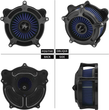 ya 5 8.10 Matte Black Air Cleaner Blue Intake Filter Fit for Harley Touring 08-16 Softail