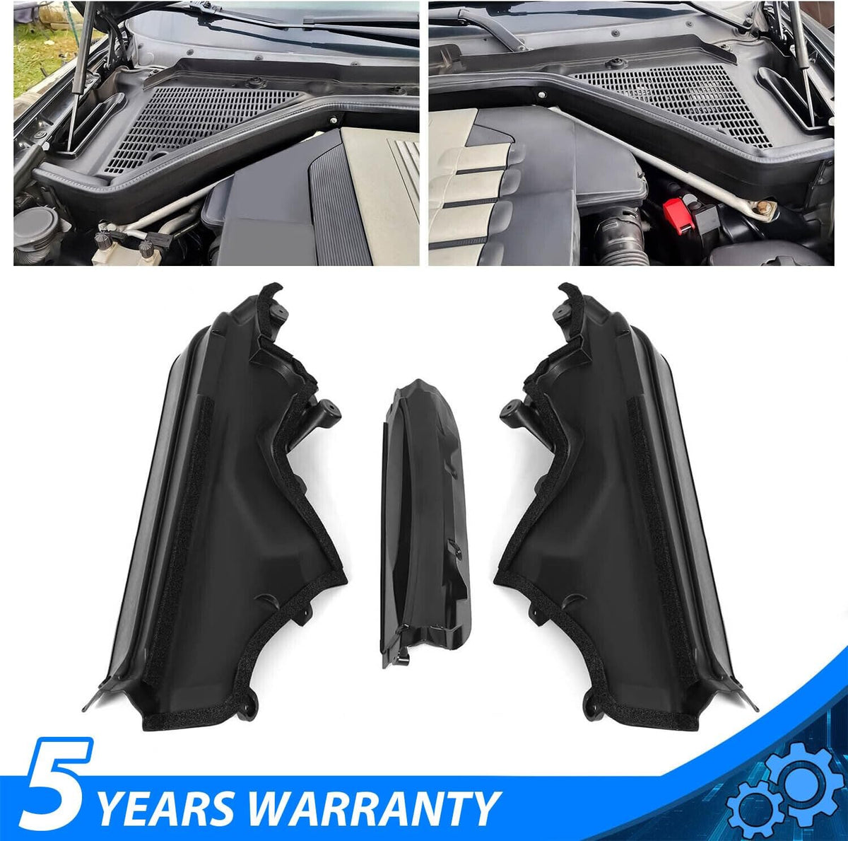 ya 4 8.14 3PCS Engine Upper Cover Compartment Partition Panel for BMW X5 X6 E70 E71 06-14