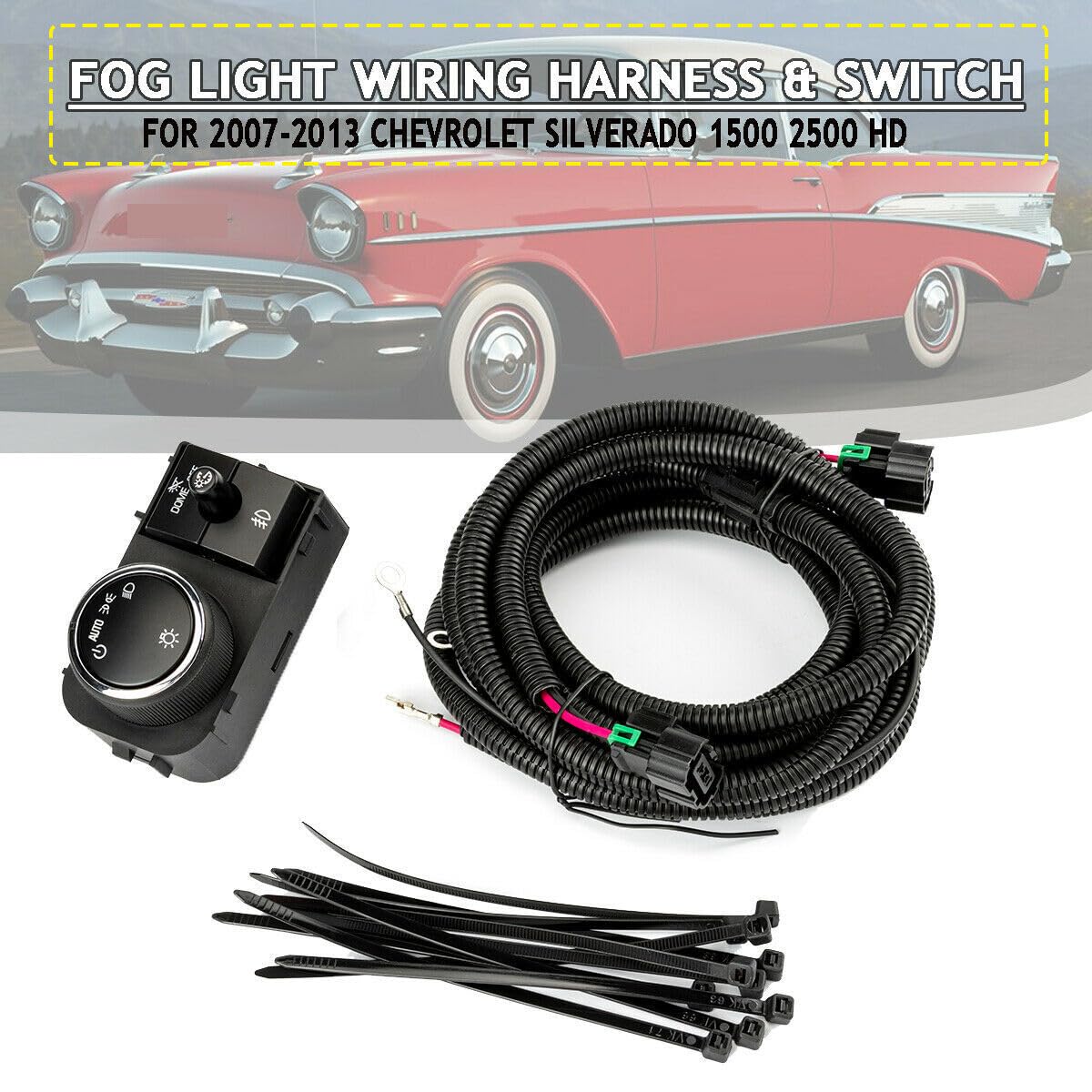 ya 4 8.8 Fog Light Wiring Harness and Switch for Chevrolet Silverado 07-13 GMC Sierra 25858705