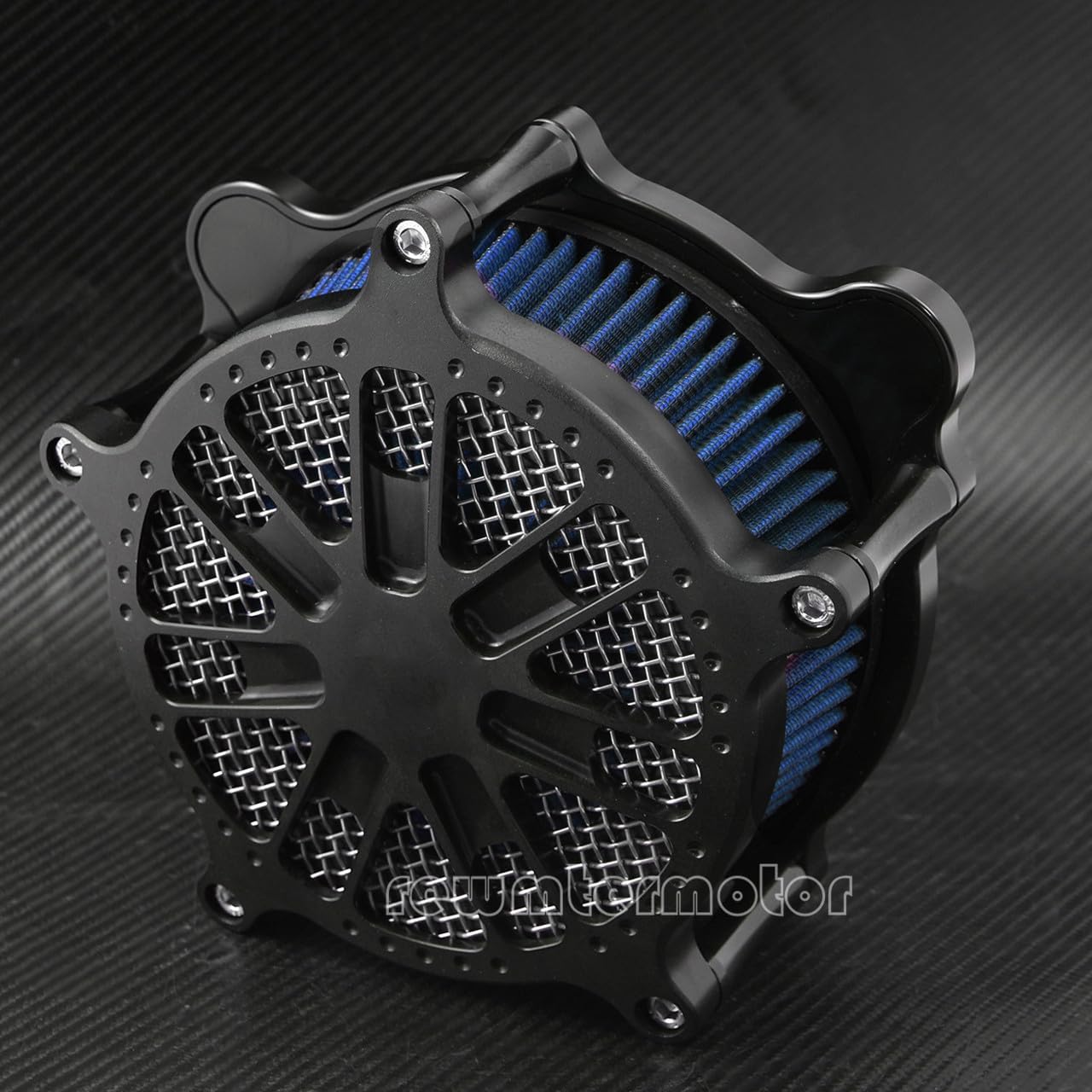 ya 5 8.10 Dots Ring Air Filter Blue Cleaner Intake Fit for Harley Touring 17-19 Softail 18