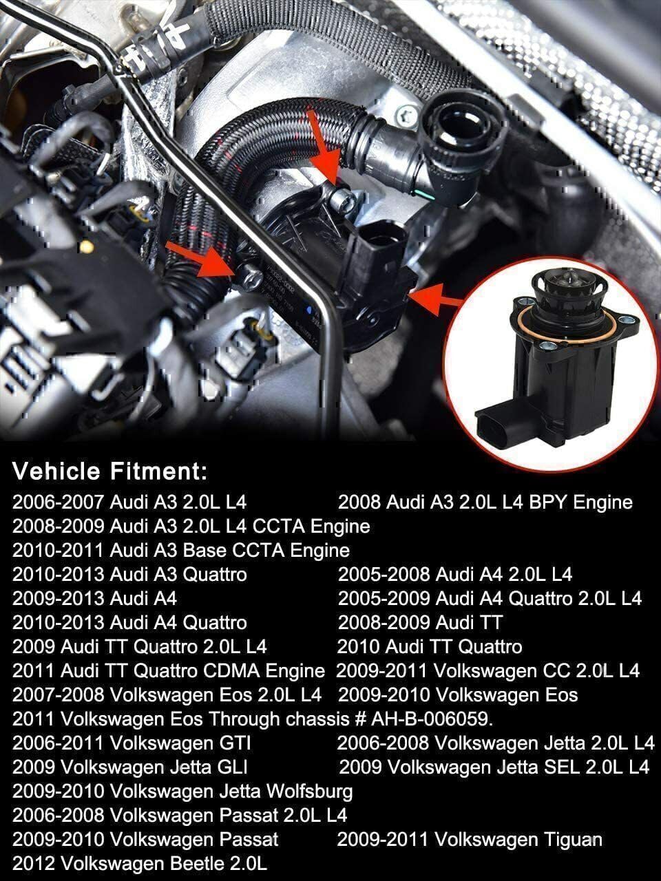 ya 4 8.14 Turbo for Charger Bypass Diverter Valve for Audi for VW for JETTA for Passat TT EOS A3 A4 New*