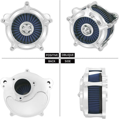 ya 5 8.10 Chrome Air Cleaner Blue Intake Filter Fit for Harley M8 Softail 19 Touring 17-20