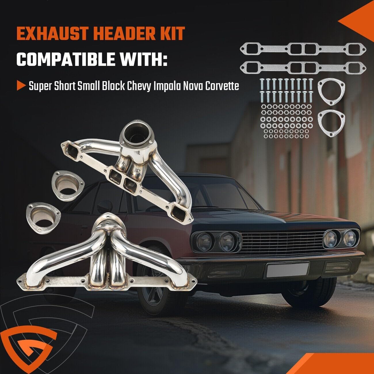 ya 2 8.15 Stainless Headers Super Short Small Block For/for Chevy Impala Nova for Corvette