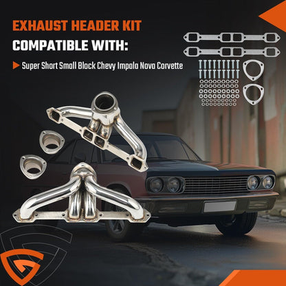 ya 2 8.15 Stainless Headers Super Short Small Block For/for Chevy Impala Nova for Corvette