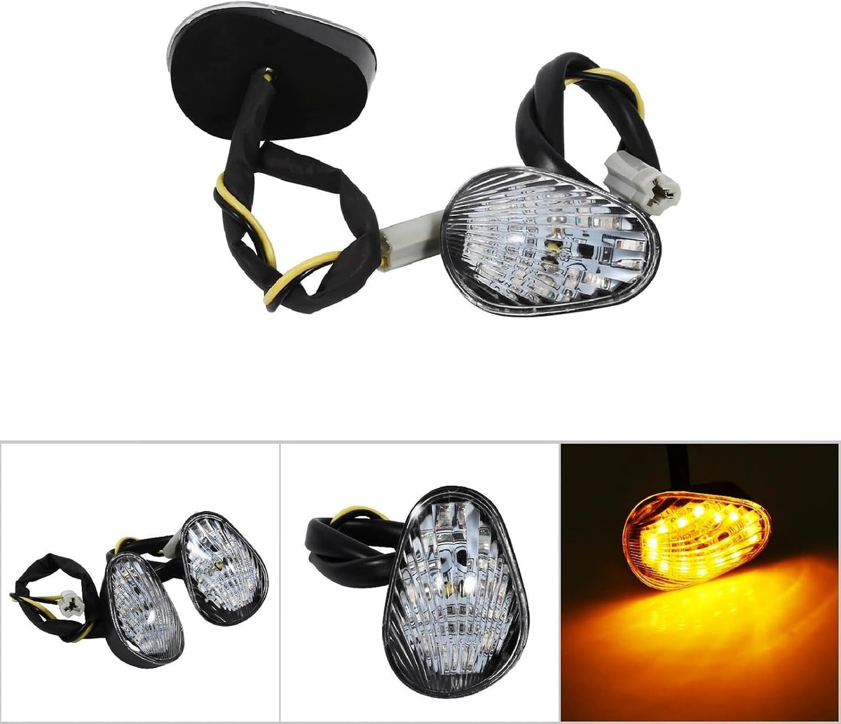 ya 4 8.14 1 Pair Amber LED Turn Signal Light Indicator Lamp Flush Mount For YZF