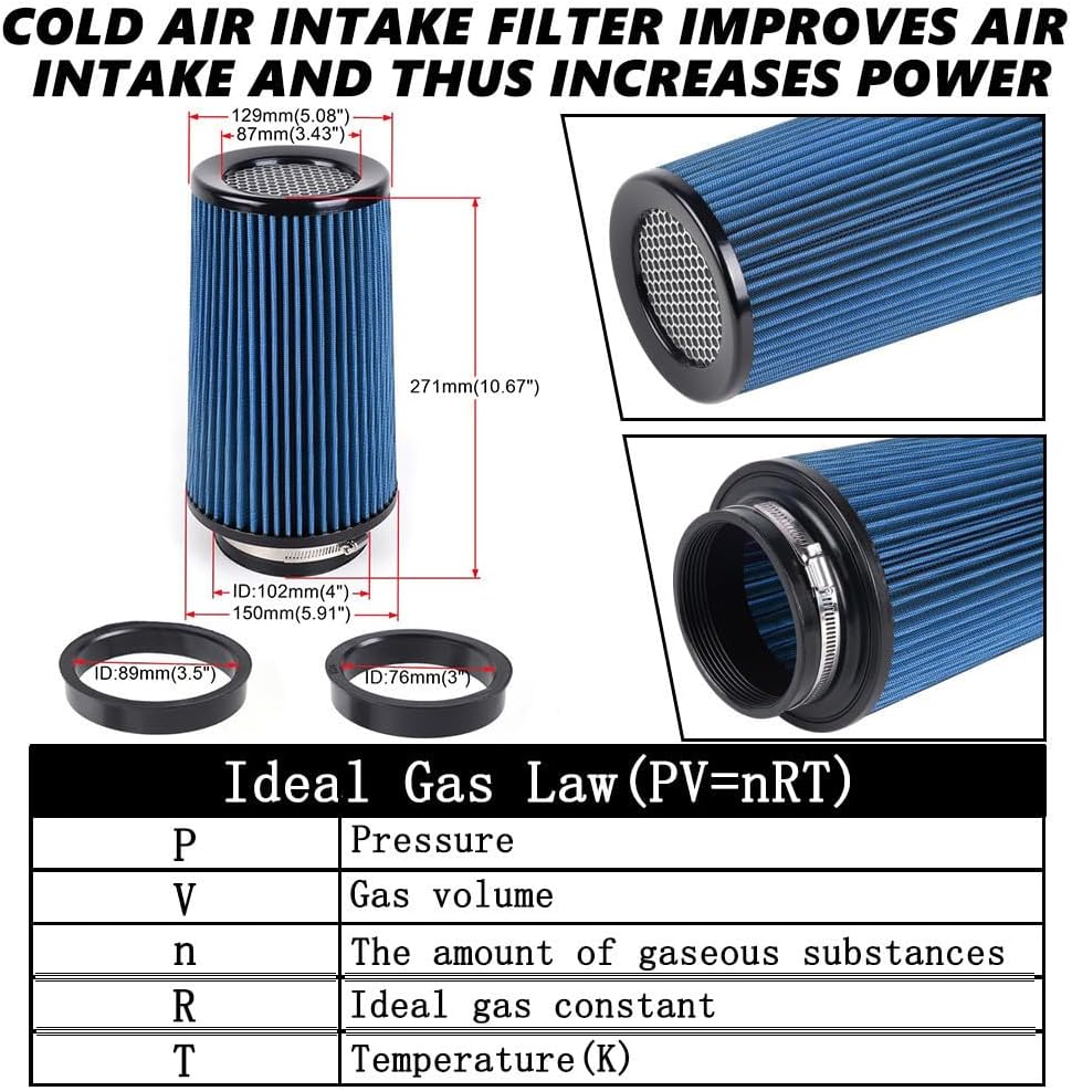 ya 13 9.15 baidi 3, 3.5, 4, 10.5 Tall Blue Per for MAN ce High Flow Cold Air Intake Air Filter
