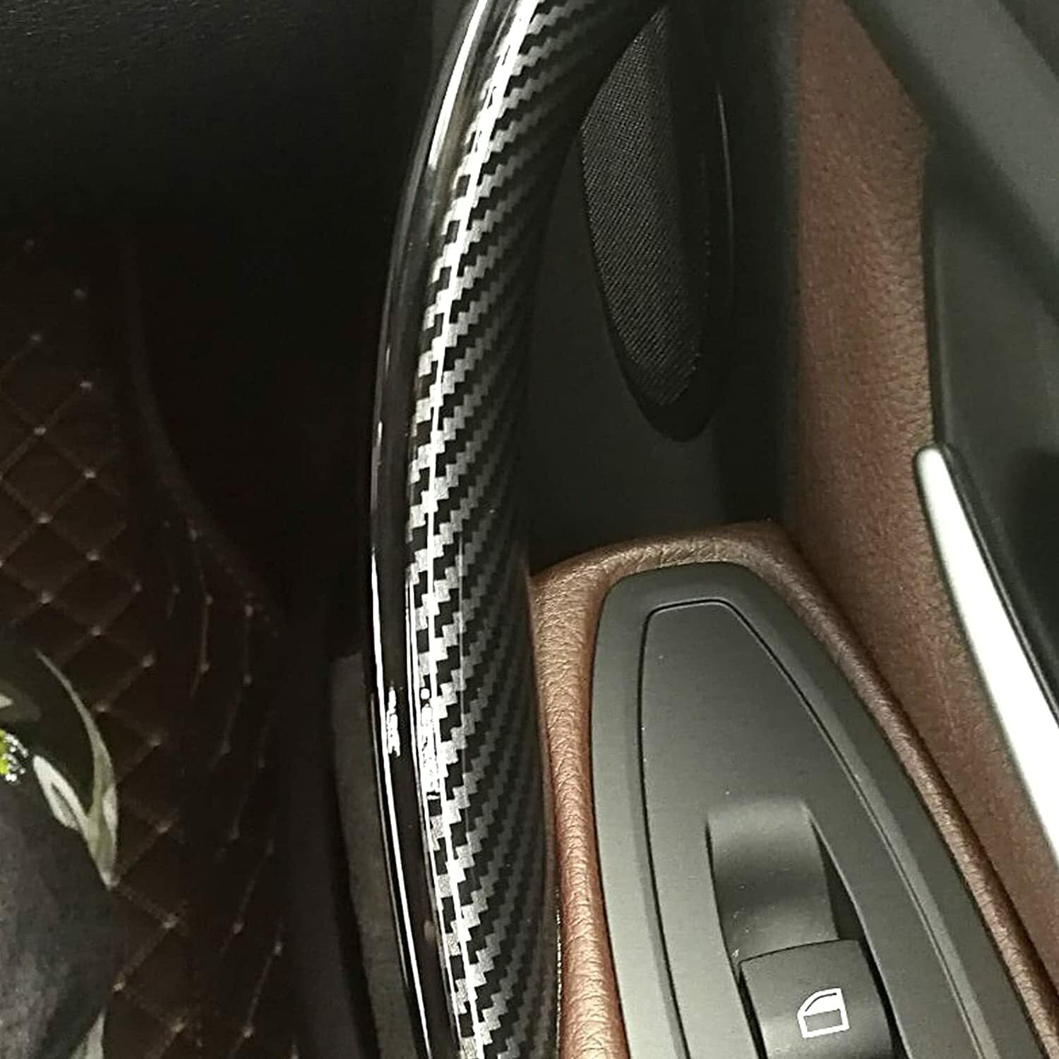 ya 4 8.24 baidi 4X Carbon Fiber Inner Door Handle Handrail Panel for BMW F30 F32 F35