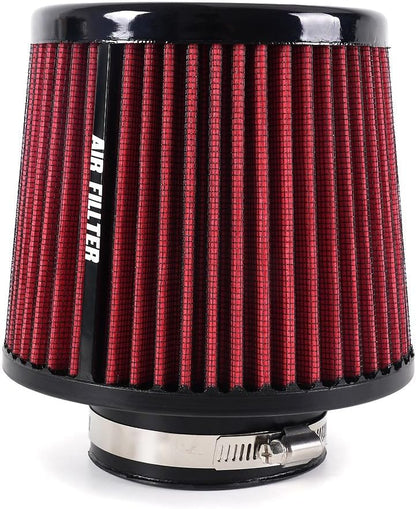 ya 13 9.15 baidi Universal 3 Inch 76mm Inlet Air Intake Cone Filter Replacement Air Filter RED