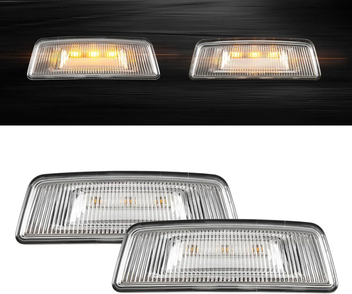 ya 11 9.14 baidi2PCS LED Side Turn Signal Light Front Fender Marker Indicator Light for Kenworth