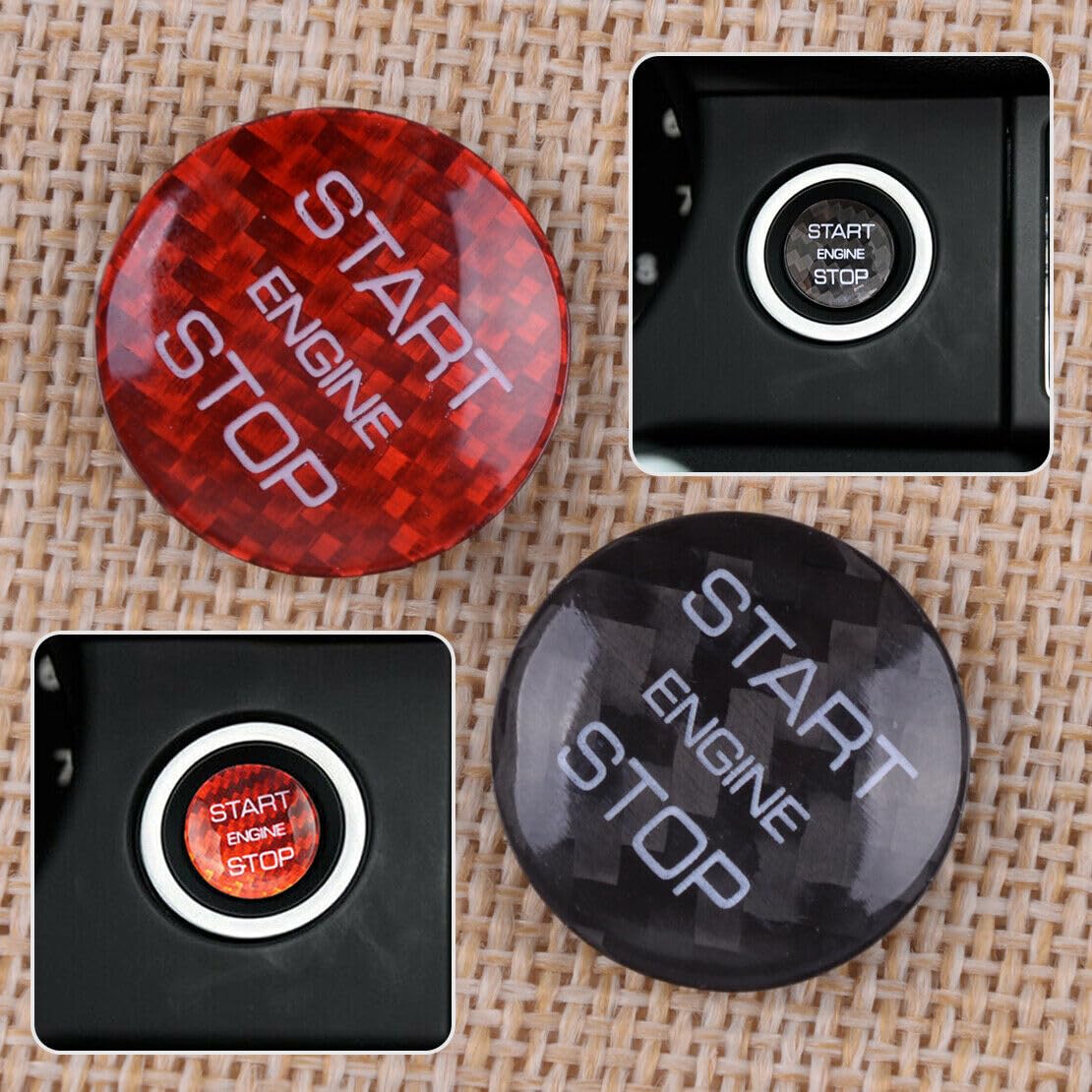 ya 6 8.24 baidi Carbon Fiber Style Start Stop Engine Button Cover Fits LR for Range Rover Evoque
