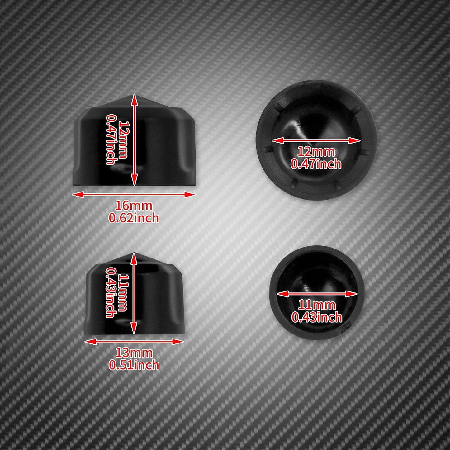 ya 2 8.15 72X Black Engine Bolt Caps Covers Set Fit for Harley Touring FLH Softail 1999-16