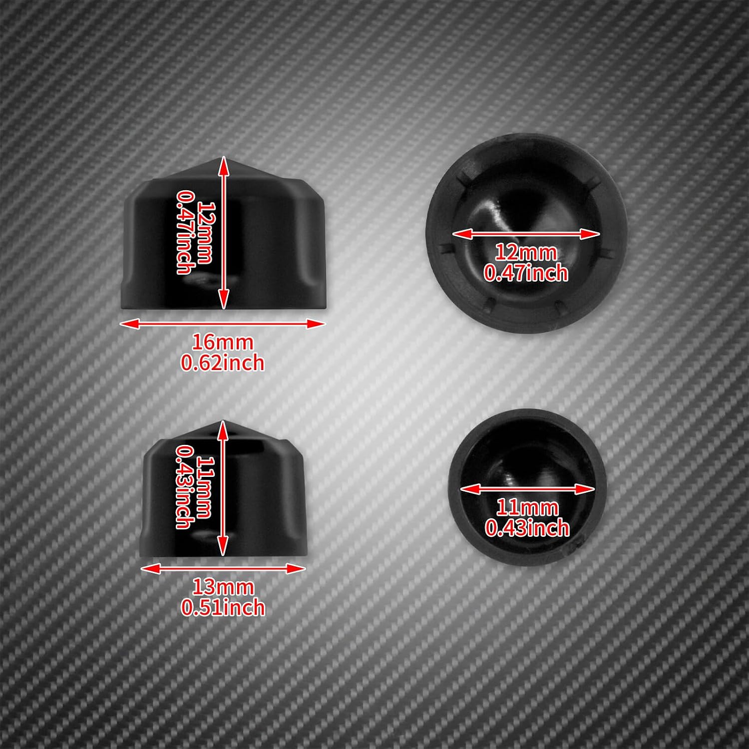 ya 2 8.15 72X Black Engine Bolt Caps Covers Set Fit for Harley Touring FLH Softail 1999-16