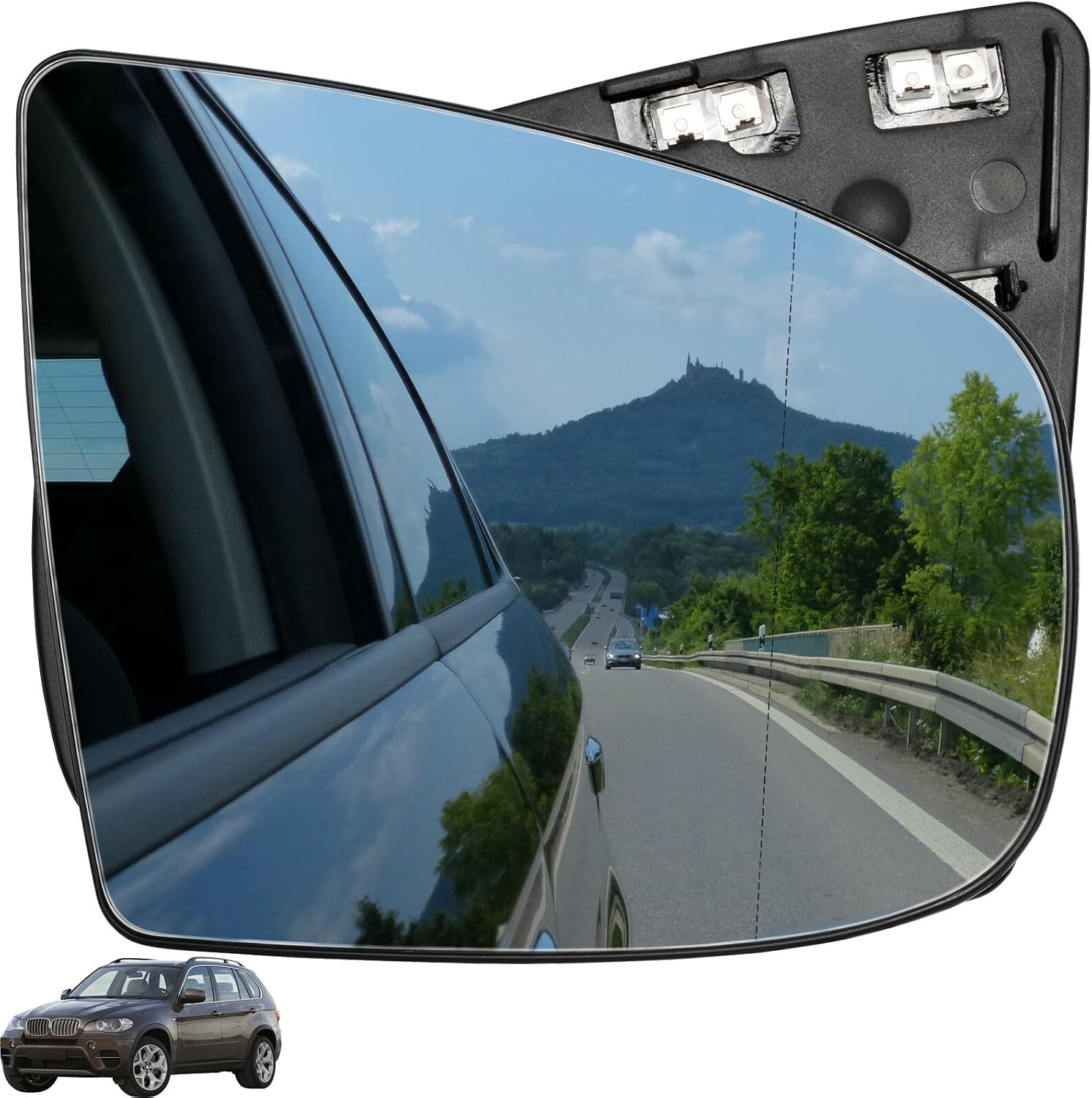 ya 2 8.15 for BMW X5 X6 E70 E71 E72 07-14 Right Side Wing Mirror Glass Heated Clip Concex
