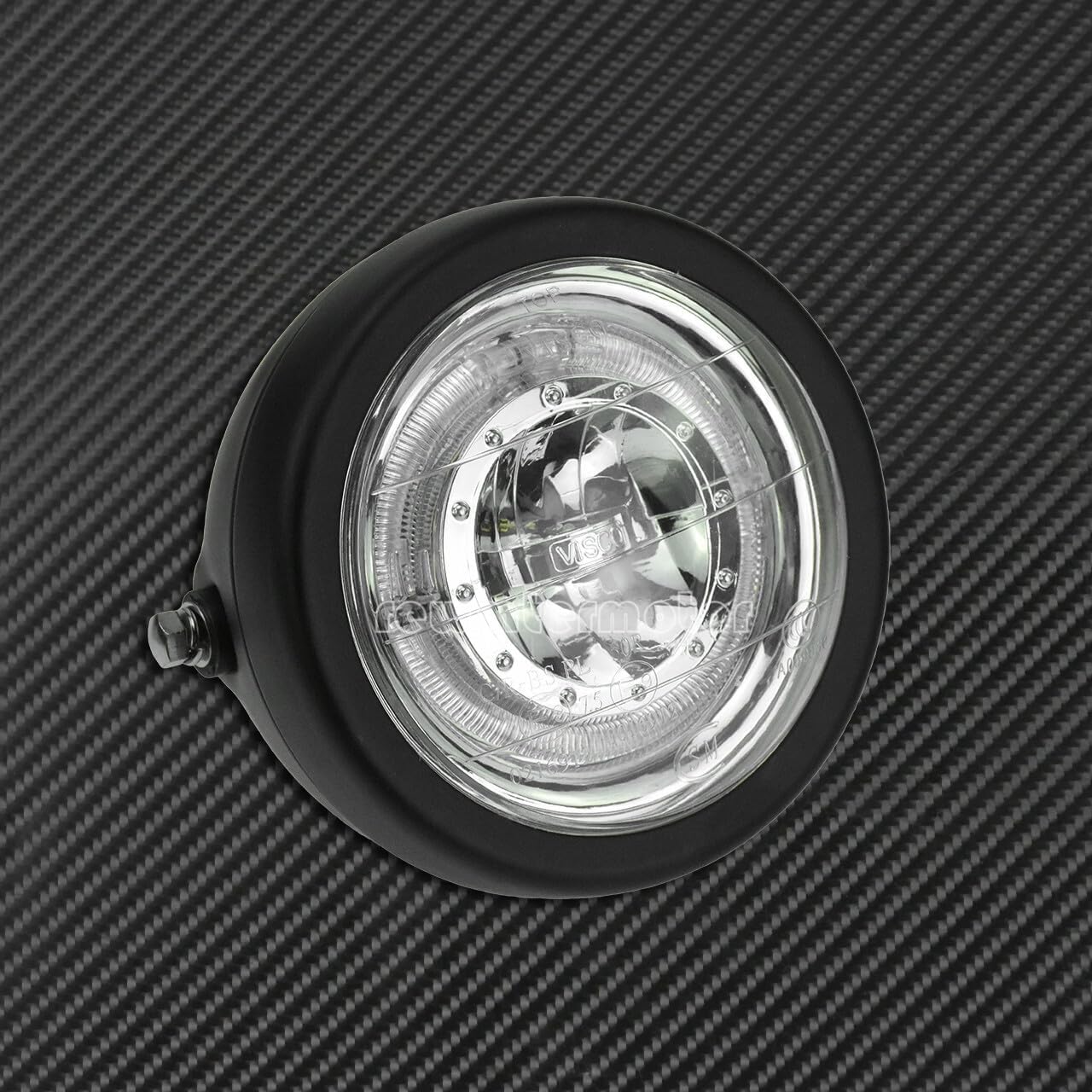 ya 6 8.24 baidi 6.5 Front Headlight Grill Blue Halo Lamp Fit for Harley Sportster Cafe Racer
