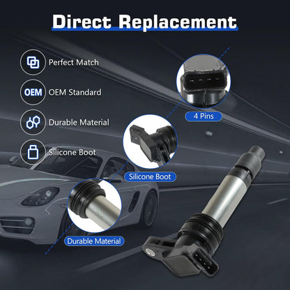ya 9 10.24 Set of 6 UF594 Ignition Coil & Iridium Spark Plugs For 2010 for Volvo XC60 3.0L 3.2L
