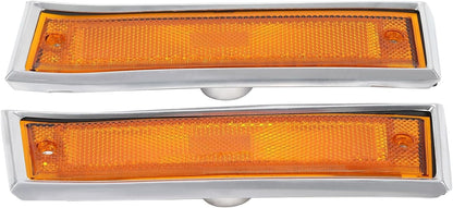 ya 11 9.14 baidiSide Marker Lights Amber Case Set for Chevrolet Blazer C/K 10 20 30 1981-1991
