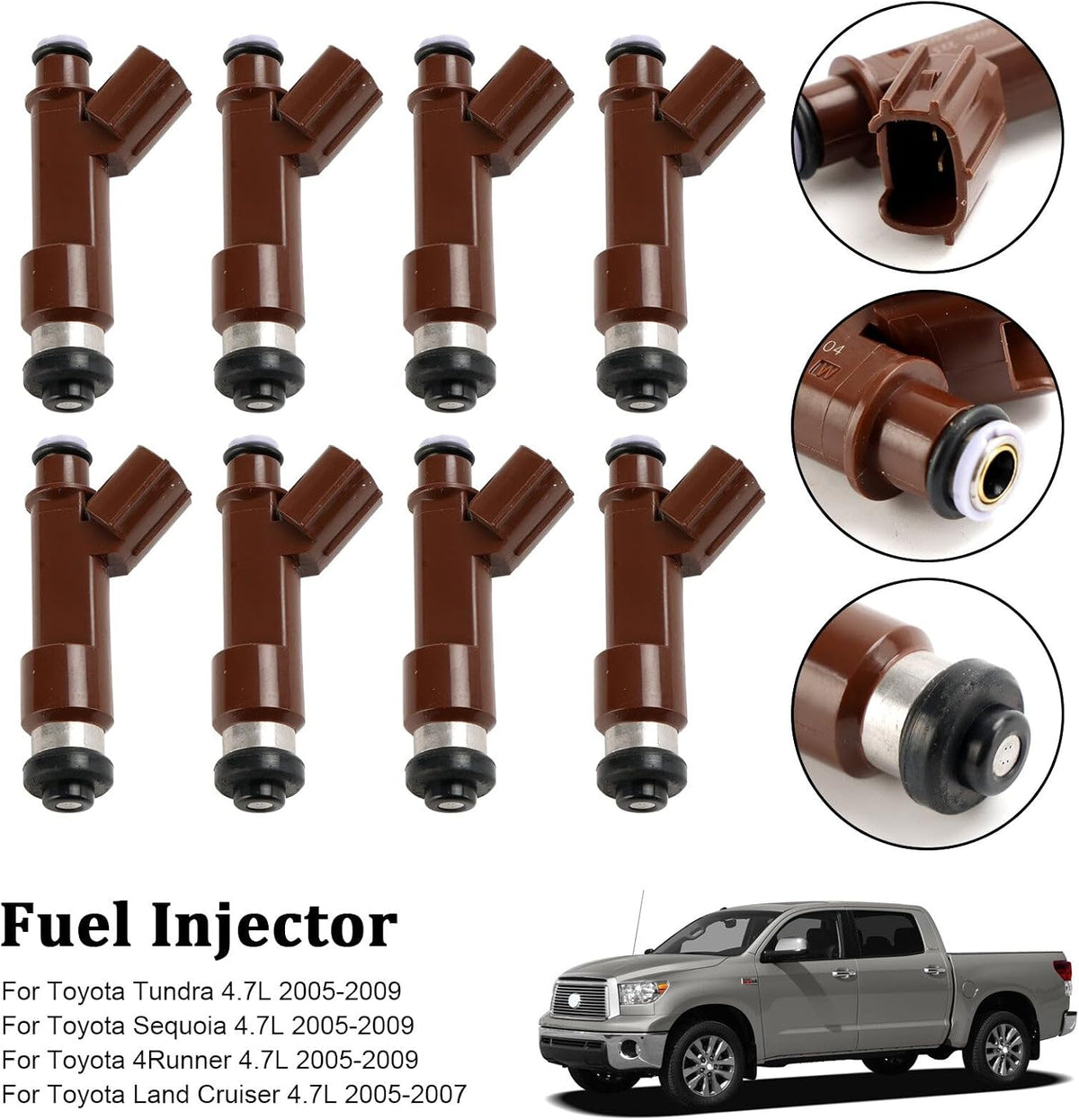 ya 14 9.20 zhengce 8PCS Fuel Injector 23250-50060 for TUNDRA SEQUOIA 4RUNNER for GX470 LX470-1