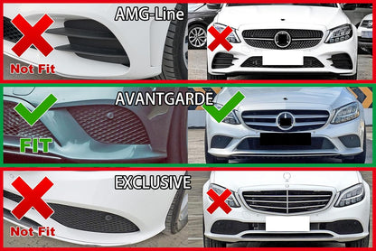 ya 2 8.15 for for Mercedes-Benz C-Class W205 19-21 Facelift Side Front Bumper Lower Side Grill