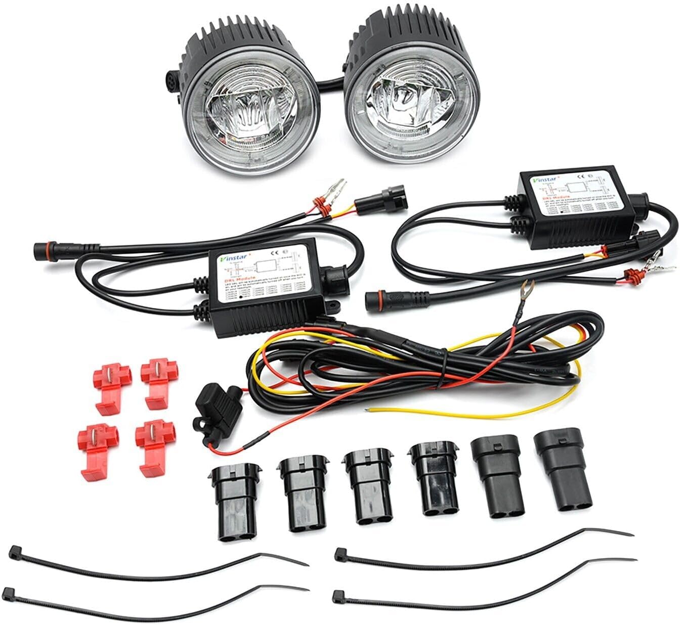 ya 7 8.24 baidi LED DRL Halo with Driving Fog Light Kit for Infiniti M37 M56 EX35 Q70 G25 G37