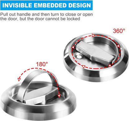 ya 26 10.21 baidi 4.8mm Round essed Pull Handle Knob, Hidden Handle Knob, Silver Tone