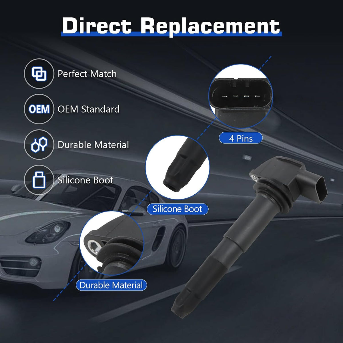 ya 9 10.24 M12 Ignition Coils & Iridium Spark Plugs for Porsche for Cayenne 2003-2006 UF563