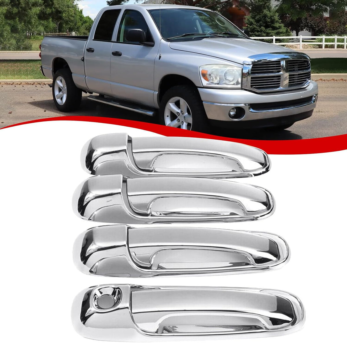 ya 10 9.16 baidi Fit 2002-2008 for Dodge for Ram 1500/2003-2009 for Ram 2500 3500 Chrome Door Handle Covers