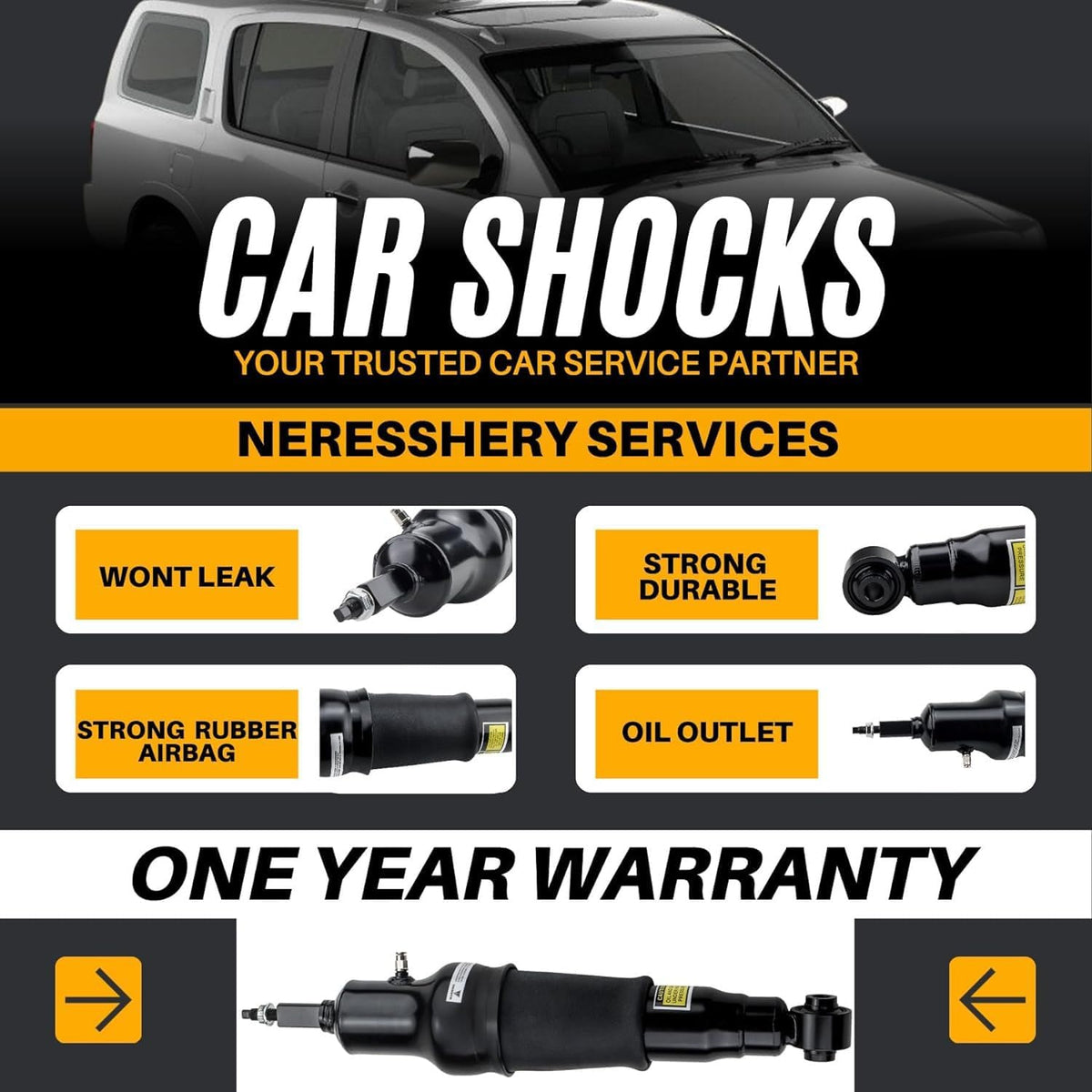ya 12 10.8 baidi 2¡Á Rear Left Right Air Shocks Struts for Infiniti QX56 QX80 2011-2021 w/O Active