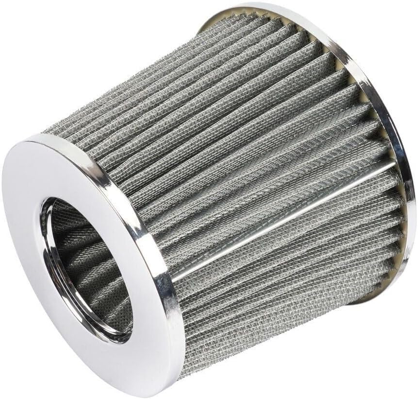 ya 13 9.15 baidi Silver 3/76mm High Flow Inlet Cold Air Intake Cone Replacement Dry Air Filter