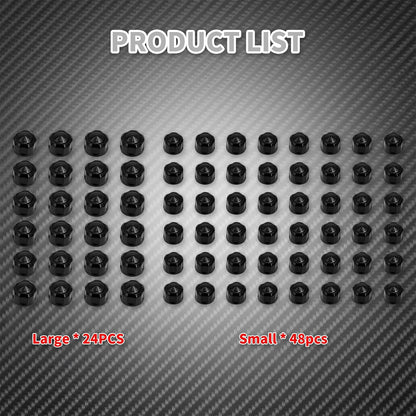 ya 2 8.15 72X Black Engine Bolt Caps Covers Set Fit for Harley Touring FLH Softail 1999-16