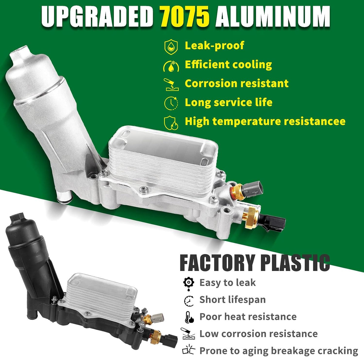 ya 12 10.8 baidi Full Aluminum Engine Oil Cooler Filter Housing assembly w/Cap Sensor Gasket