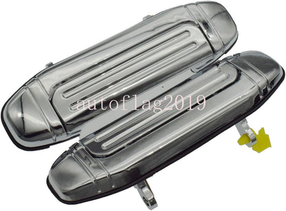 ya 2 8.15 Suitable for Mitsubishi Pajero Montero Door Exterior Handle Chrome Front LH and Right Hand Pair 