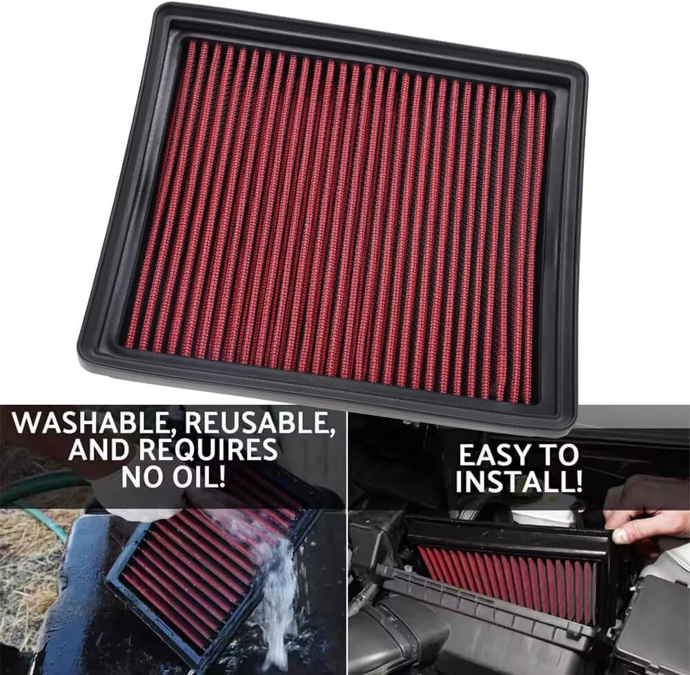 ya 13 9.15 baidi 33-2990 Washable High Flow Panel Air Filter Replacement for BMW 116i 118i 120i