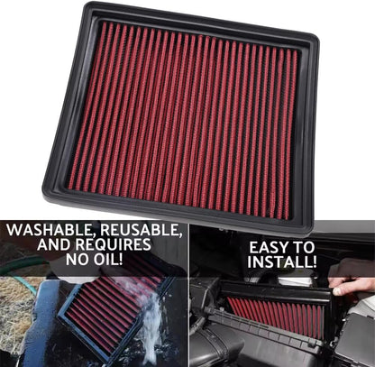 ya 13 9.15 baidi 33-2990 Washable High Flow Panel Air Filter Replacement for BMW 116i 118i 120i