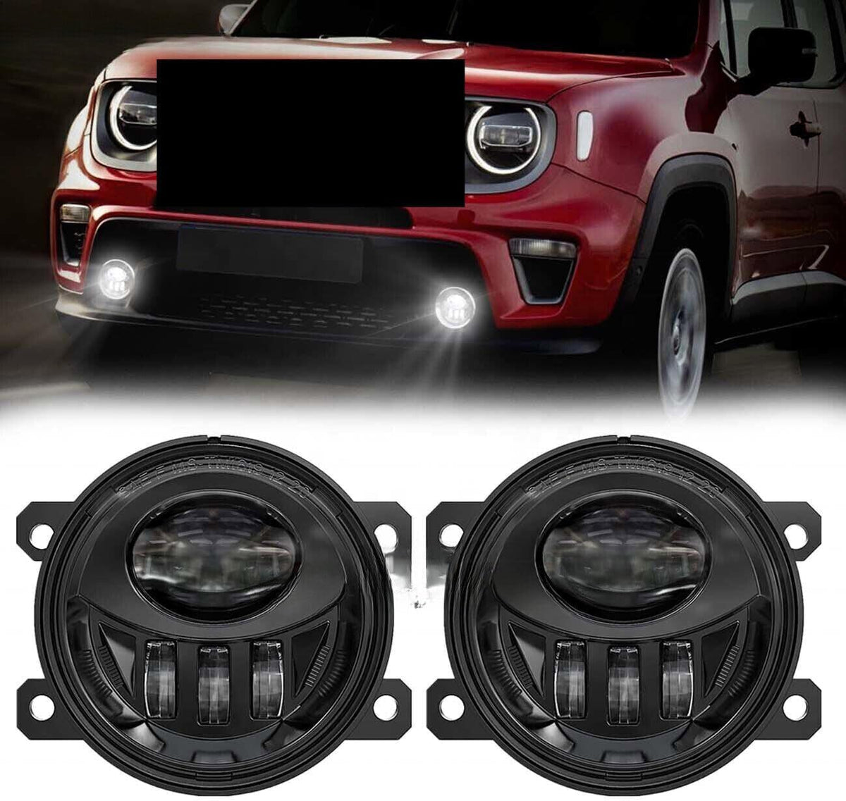 ya 10 9.16 zhengce LED fog lights driving lights with bulbs clear lens fit for Jeep Renegade 2