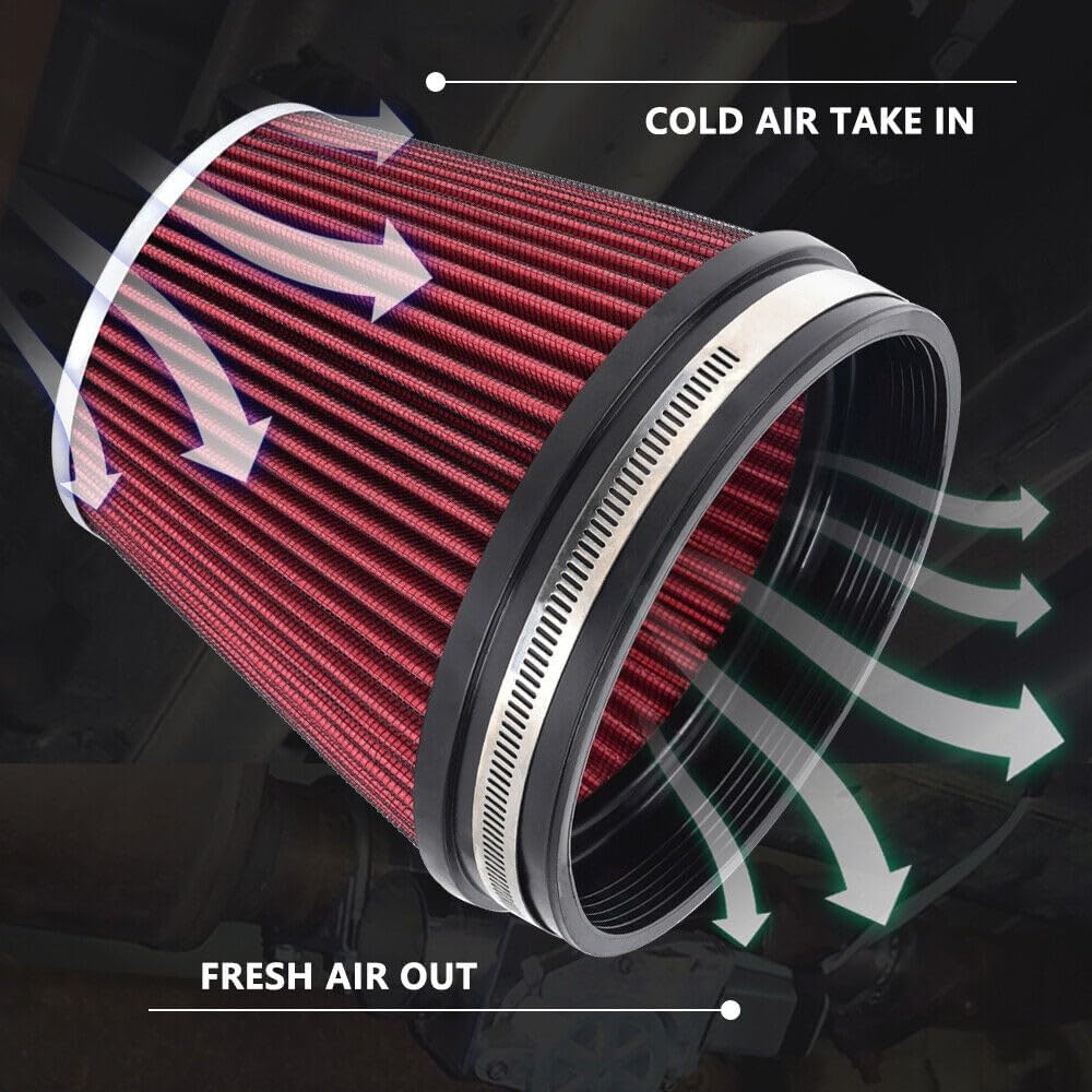 ya 13 9.15 baidi RED 6 Tall 6 152mm Inlet Air Filter Truck Air Intake Cone Replacement Dry