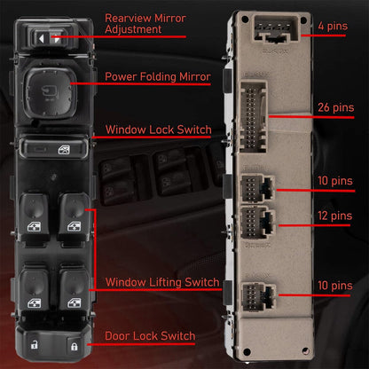 ya 4 8.8 Front Driver Left Side Power Window Switch for GMC for Chevrolet for Silverado 15883320