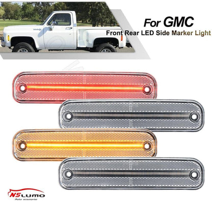 ya 4 8.10 For 1973-1991 for GMC C/KR/V 1500 2500 3500 Trucks Front and Rear LED Side Marker Lights 