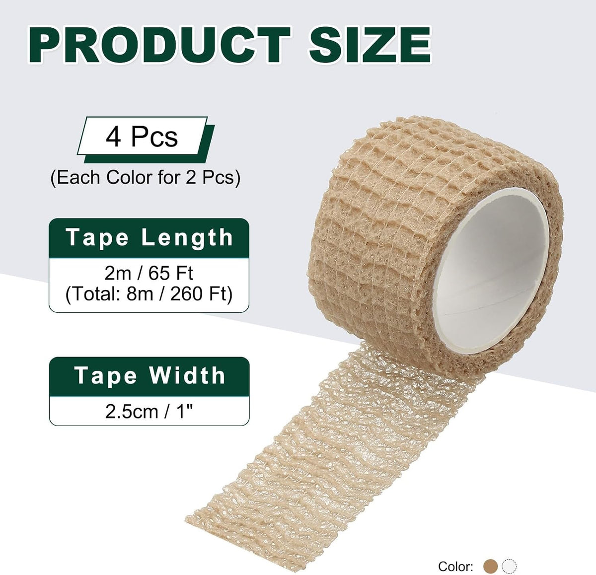 ya 26 10.21 baidi Chair Leg Floor Protectors, 4 Roll Wrapping Tape for Chair, 260 ft, Skin,White