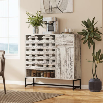 ya 28 10.13 baidi White 44.3 Retro Farmhouse Sideboard - Coffee Bar Console for Living Room